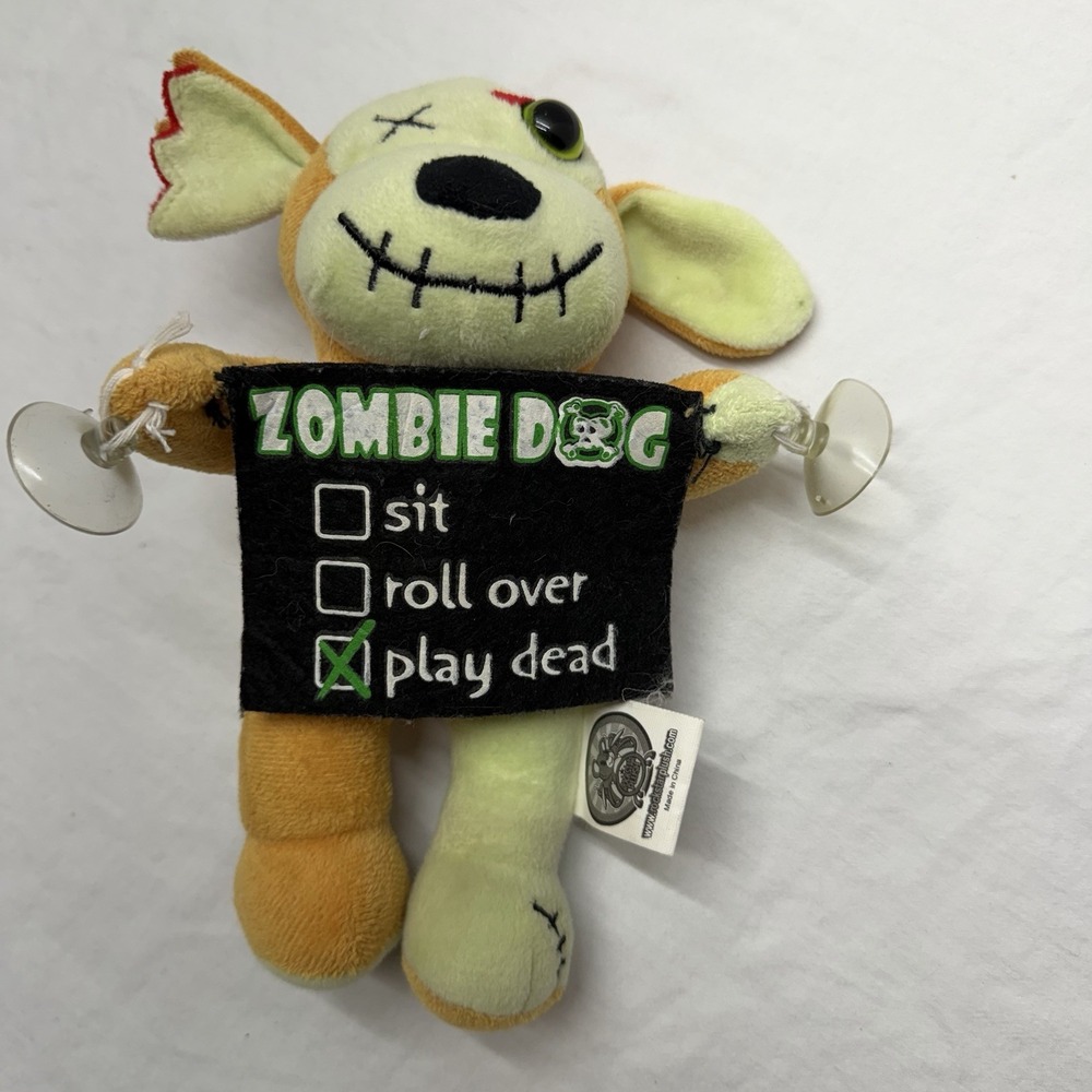 Rockstar Plush 2012 Zombie Dog 7" Window Cling Spooky Messenger Pet Suction Cup